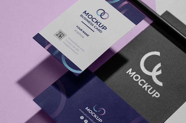 Office stationery mock-up with paper