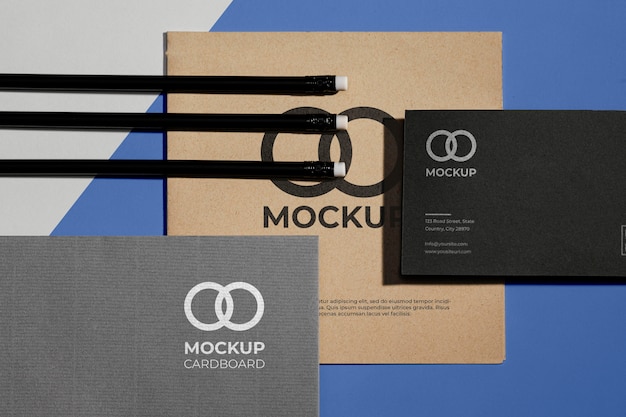 PSD office stationery mock-up with paper