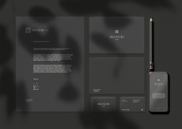 PSD office stationery set mockup