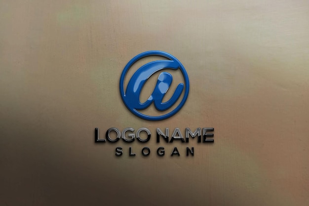 Logo mockup 3d della parete dell'ufficio