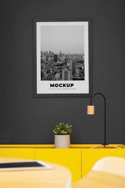 PSD office wall poster mock-up design