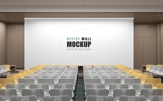 Office with large hall space wall mokup