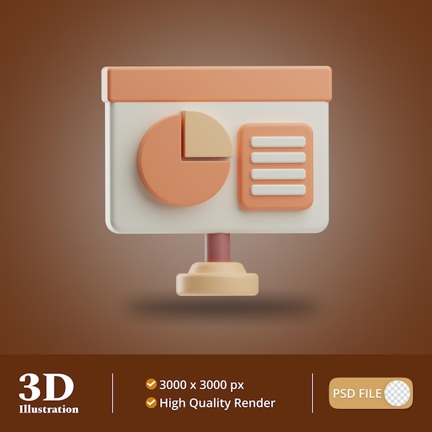 Office work presentation illustration 3d