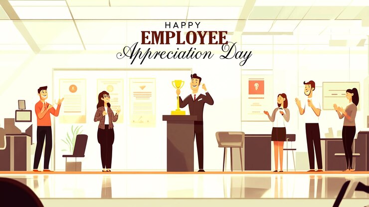 PSD office worker illustration for employee appreciation day