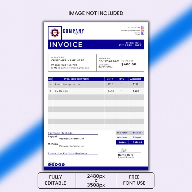 PSD official invoice