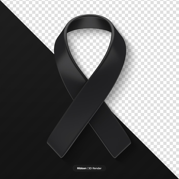 PSD official mourning black ribbon 3d render