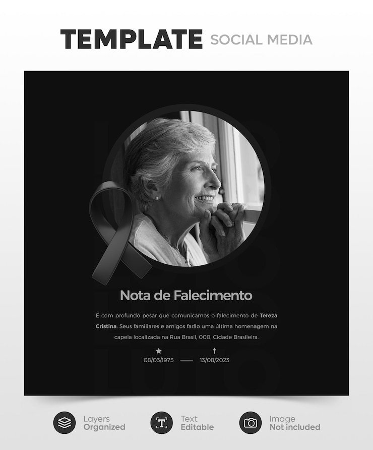 Official mourning social media template