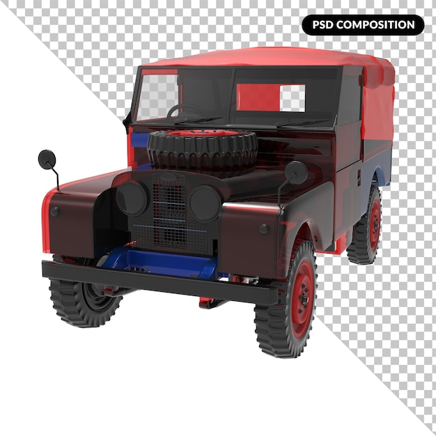 PSD camion fuori strada isolato 3d