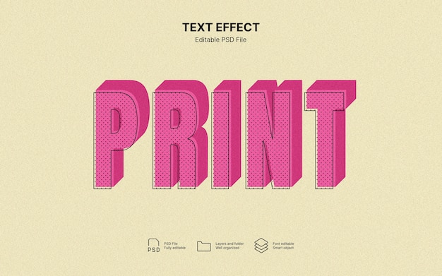 PSD offset print text effect