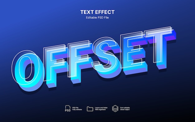 PSD offset text effect