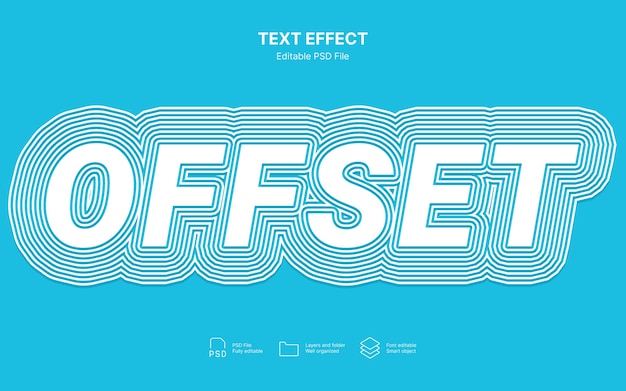 PSD offset text effect