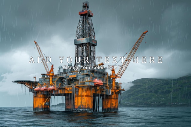 An offshore oil rig