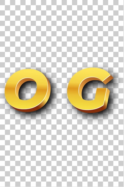 PSD og gouden logo icoon geïsoleerde witte achtergrond doorzichtig