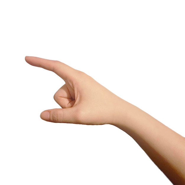 Oikea käsi osoittaa sivunäkymästä