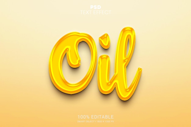 Oil 3d psd editable text effect design