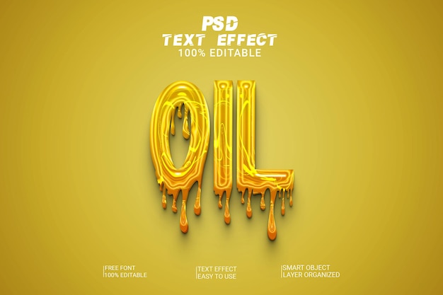 Oil 3d psd text effect style