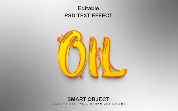 Oil 3d text effect template