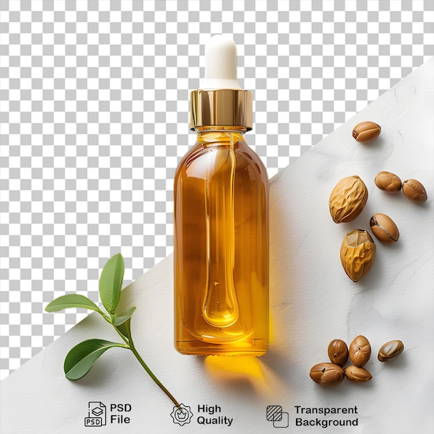 PSD oil bottle mockup that is on a transparent background with png file