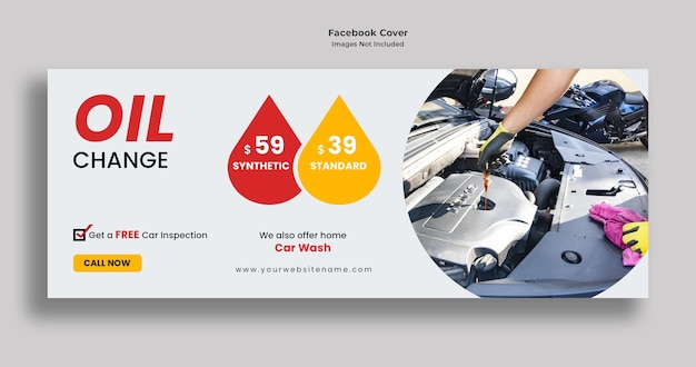 PSD oil change facebook cover