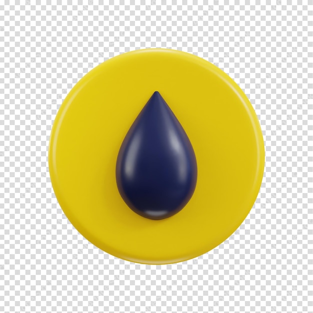 PSD Символ капли масла жидкого масла 3d рендеринг векторной иконки иллюстрации