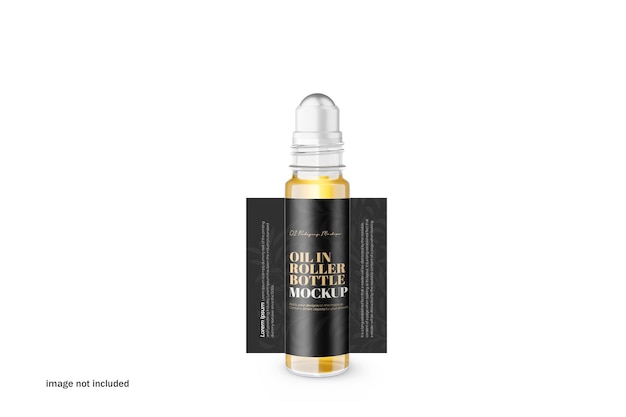 PSD mockup cosmetico psd per bottiglia a rullo di olio in vetro