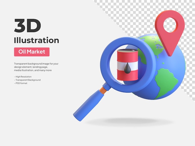 Oil location exploration 3d icon illustration