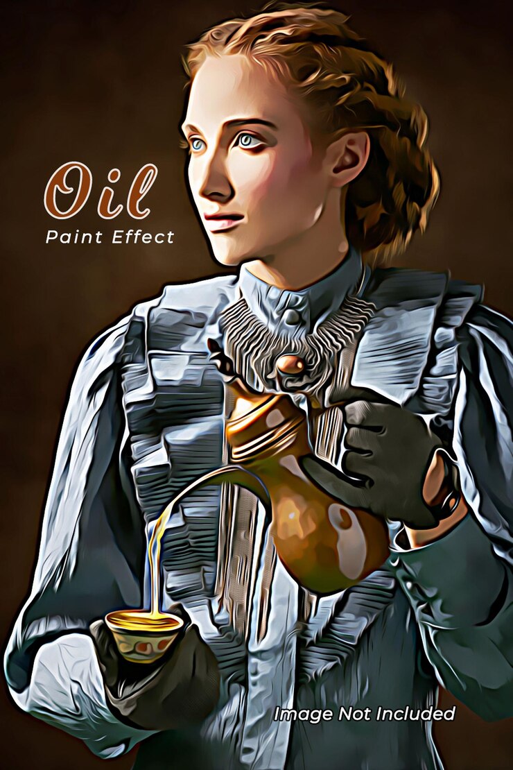 PSD oil paint photo effect template