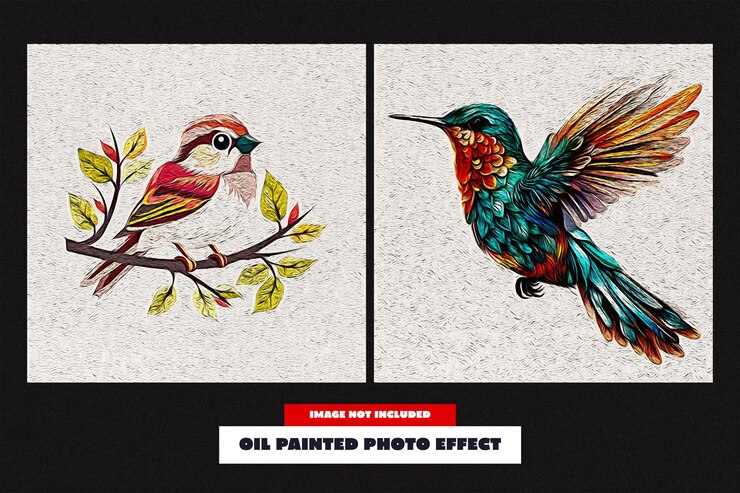 PSD oil painted photo effect for square
