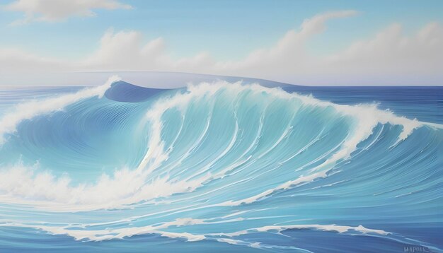 PSD oil painting of colorful wave background