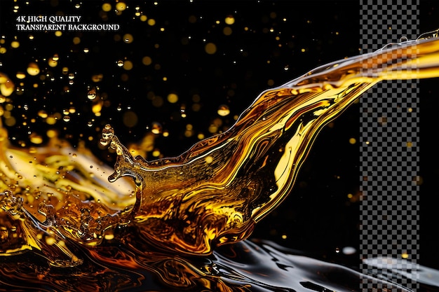 PSD oil splash on transparent background