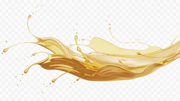 Oil Splashing Olive oil or Cosmetic Fuel Engine With Clipping Path 3d Rendering