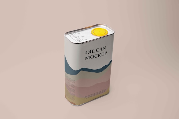 PSD oil tin can mock-up design