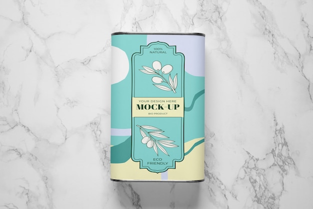 PSD oil tin can mockup design