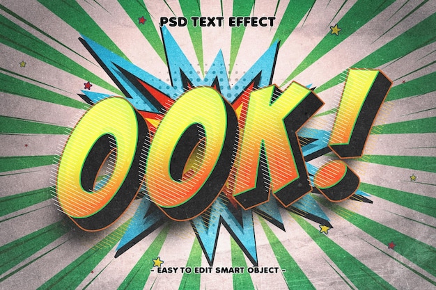 PSD ok comic style editable text effect