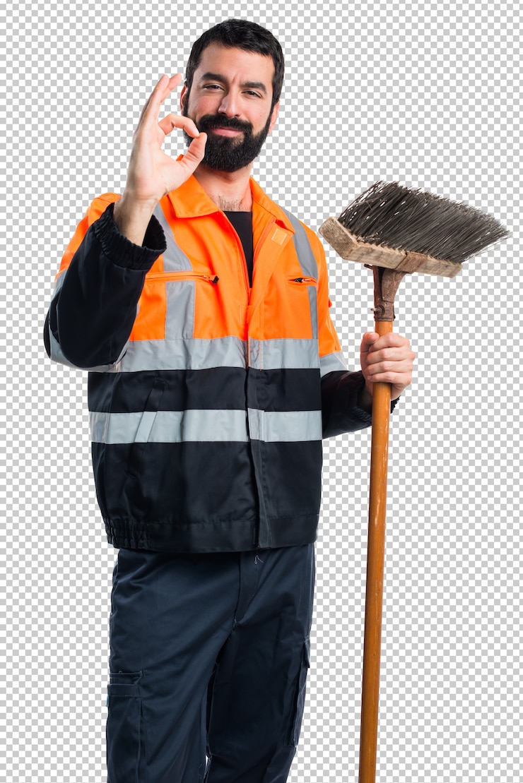 PSD ok işareti yapan çöpçü