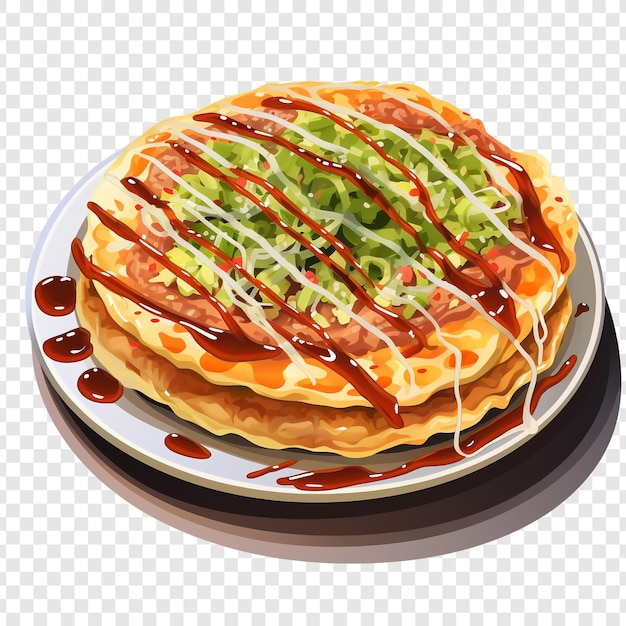 PSD okonomiyaki isolated on transparent background