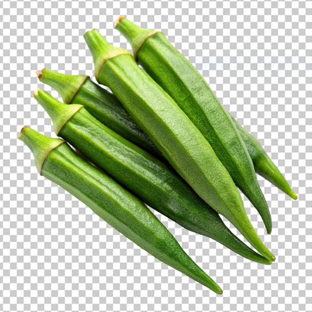 PSD okra isolated on transparent background