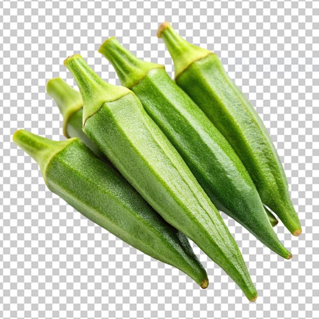 PSD okra isolated on transparent background