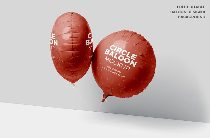 PSD okrągła makieta balonu foliowego psd