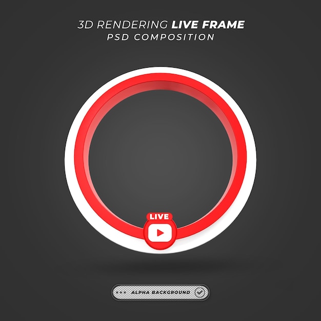 Okrągła Ramka 3d Do Przesyłania Strumieniowego Na żywo W Mediach Społecznościowych