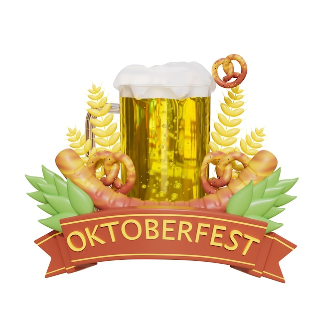 PSD oktoberfest 3d-illustratie