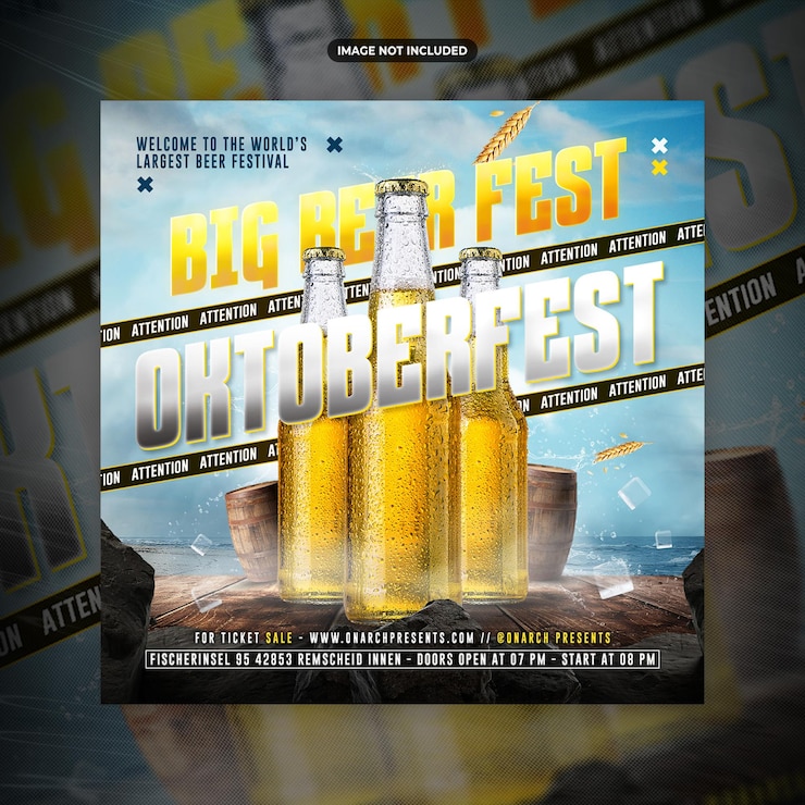 PSD oktoberfest beer festival social media post or flyer promotion template