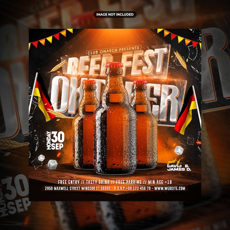 PSD oktoberfest beer festival social media post or flyer promotion template