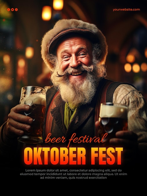 PSD oktoberfest beer festival template design