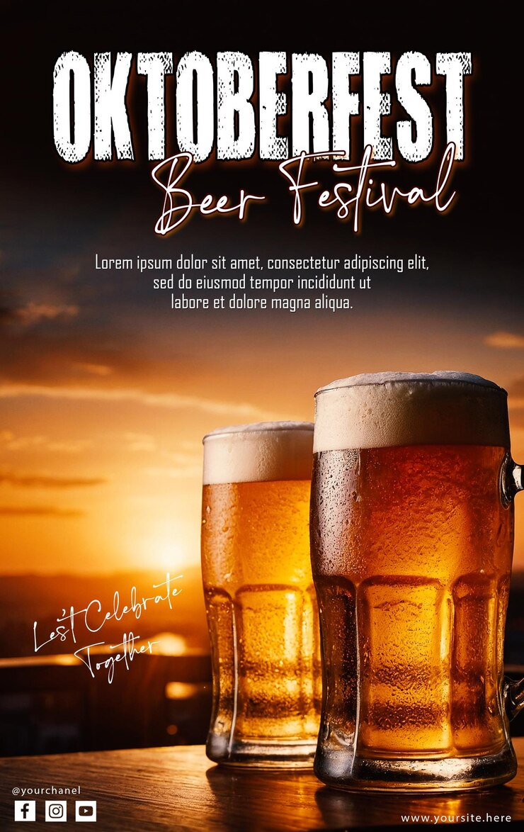 PSD oktoberfest beer festival templete social media post