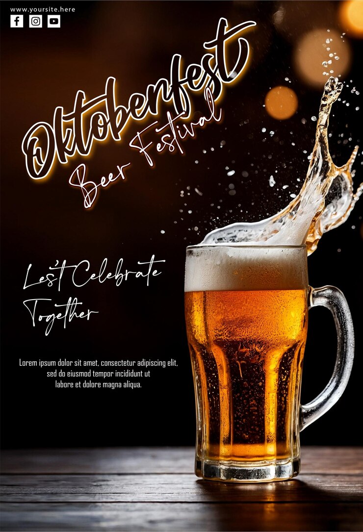 PSD oktoberfest bierfestival templete social media post