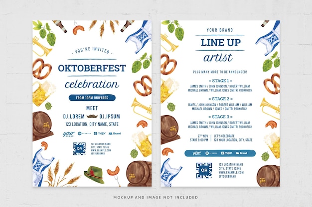 Oktoberfest Feest Evenement Bierfestival Folder Sjabloon in PSD