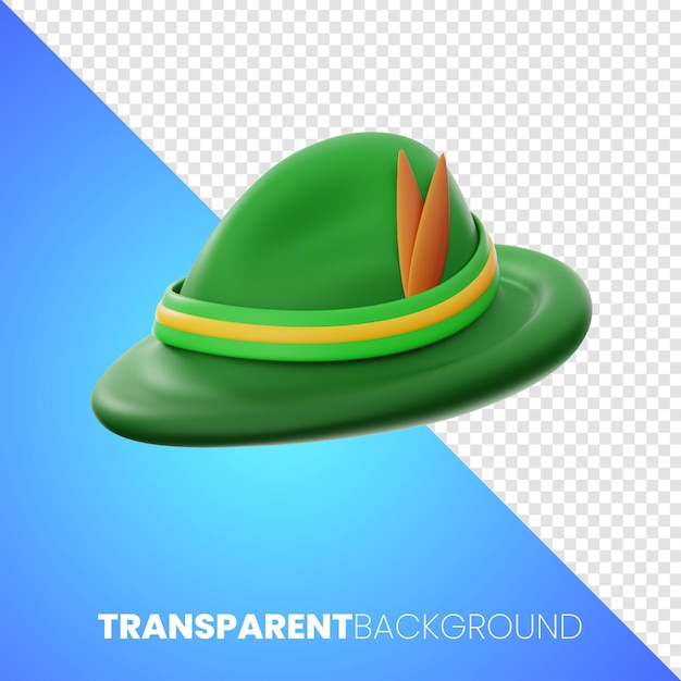 Icona del cappello del festival della germania dell'oktoberfest rendering 3d png ad alta risoluzione