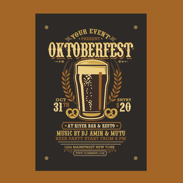 PSD oktoberfest party flyer