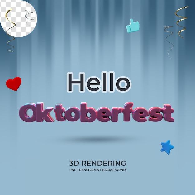 Rendering 3d del modello del manifesto dell'oktoberfest